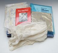 Four large folders of vintage embroidery patterns, loose patterns etc, c1930s/40s etc and a