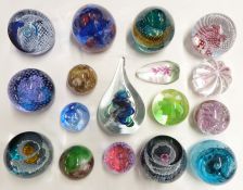 Eighteen Caithness, Mdina and similar glass paperweights including We Three Kings Gold, Frankincense