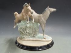 Nao figure group of two horses, H29cm