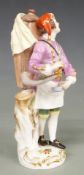 Meissen figure of a water carrier, blue crossed swords mark and impressed numbers 21 and 150 to