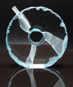 Colin Reid (b.1953) Flacon series kiln cast and polished crystal glass scent bottle sculpture with