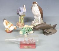 Royal Doulton English setter in box, Beswick Osprey decanter etc