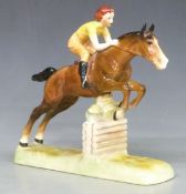 Beswick Girl Jumping Fence, H 25cm