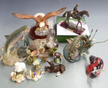 A large quantity of collectable ceramics and glass including Royal Doulton, Beswick, Heredities,