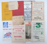 Eight Rugby programmes from WW2 1940-1946, most England v Scotland, Wales, Irish XV, a 1942-1945
