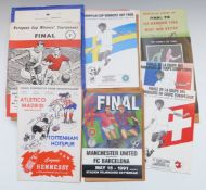 Twenty-seven European Cup Winners Cup tournament football programmes/programs 1962-1990. Teams