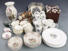Decorative teaware including Royal Albert Prairie Lily, Wedgwood Susie Cooper Glen Mist, Royal Crown
