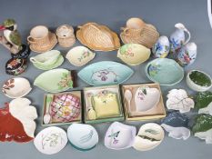 A collection of Carltonware and Mason's ceramics including Bulmers Cider woodpecker
