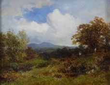 David Bates (British 1840-1921) oil on canvas the Malvern Hills from Alfrick, signed and dated