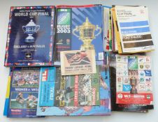 Large collection of Rugby Union and League programmes from 1950s-2000s including Warrington v