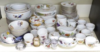 A collection of Royal Worcester Evesham pattern dinner, tea and oven ware including covered tureens,