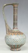 Islamic style earthenware ewer impressed 912 to base, H23cm
