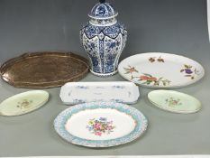 Royal Worcester Evesham pattern large oval dish, plated galleried tray, Royal Albert oval plate,