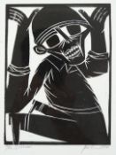 Paul Peter Piech print 'The Survivor', signed and dated 1994 lower right, 38 x 26cm, framed and