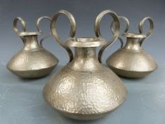 Three Eastern twin handled pots