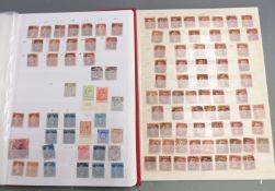 Stockbook Victoria to early QEII and a stockbook of 1d red plate numbers