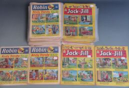 One-hundred-and-fifty children's comic books and magazines including Jack and Jill, Huckleberry