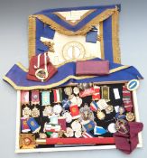RAOB and other medallions to include hallmarked silver gilt examples, Slimbridge Lodge past chair