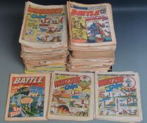 Approximately 250 Fleetway and IPC comic books/ magazines including Whizzer and Chips, Battle