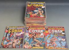 Sixty-one Marvel Spiderman and Savage Sword of Conan comic books/ magazines including early