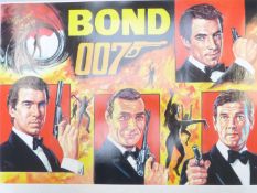 Two Walt Howarth signed limited edition original artwork prints The James Bond 007 Annual 42 x