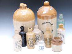 Carpenter and Co, Cainscross, Stroud stoneware flagon, William Legge, Berkeley flagon, various