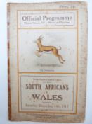 South Africans v Wales 1912 Rugby programme, Springboks interest