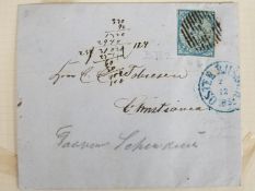 Norway 1855 4 Skilling imperf. An album page of four used stamps, all four margin and one with