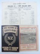 Two Rugby programmes, one Combined Services v New Zealand at Kingsholm, Gloucester January 1946, the