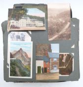 Large Edwardian and later postcard album of approximately 550 cards British and Continental