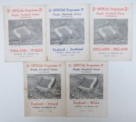 Five Rugby programmes England v Scotland, Wales and Ireland, Twickenham 1931-1932