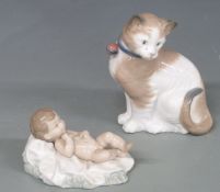 Nine Nao figures including clowns, tallest 14cm