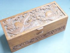 Three boxes including a Chinese example, largest W35 x D15 x H12cm