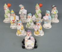 Ten Beswick Little Lovables clown figures including two 