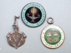 The Hospital Saving Association hallmarked silver and enamel Darts League medal, Stroud and