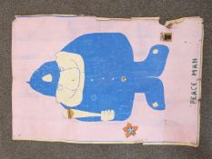 A large 1960s psychedelic Frank Zappa 'Mother' poster, 115 x 90cm, together with a 1960s 'Peace Man'