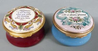 Seven Halcyon Days enamel boxes including Christmas 1993, Wentworth golf, in box with certificate