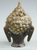 A bronze Buddha head, H10cm
