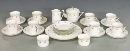 Foley (early Shelley) tea set with Peacock Pottery backstamp, approximately 27 pieces