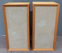 A pair of vintage / retro stereo speakers, H59cm