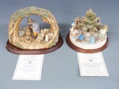 Two limited edition Border Fine Arts tableaux Christmas Tree Dance and One Spoonful to be Taken at