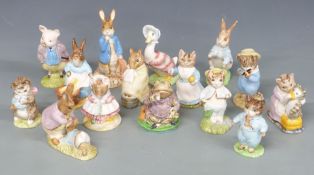 Fifteen Beswick Beatrix Potter figures including Peter, Tom Kitten, Fierce Bad Rabbit, Chippy Hackee