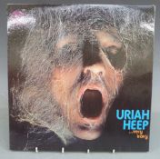 Uriah Heep - Very 'Eavy Very 'Umble (6360006) large swirl, record, cover and vertigo inner appear at