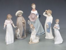 Six larger Nao figures, tallest 29cm