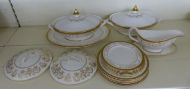 Royal Doulton dinner ware in Belmont pattern including tureens, gravy boat etc