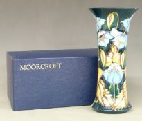 Moorcroft Collector's Club 2001 pedestal vase decorated in Blue Rhapsody (Meconopsis / Himalayan