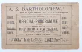 Cheltenham v New Zealand (All Blacks) 1905 Rugby programme