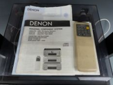 Pair of Castle stereo speakers and record deck and Denon separates/ amplifier and speaker stands