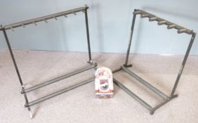 Two 'multiple rock' guitar stands by Warwick
