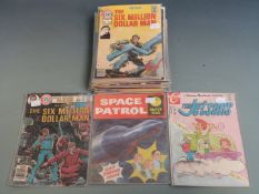 Thirty humorous and TV spin-off comic books including Space Patrol, Six Million Dollar Man, Star